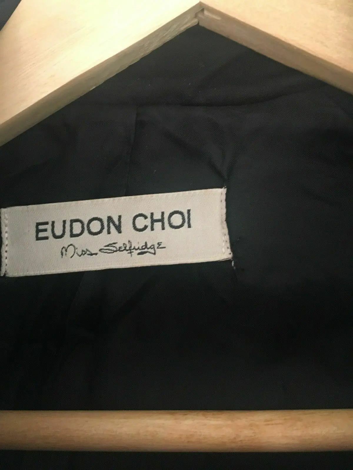 Rare Vintage Eudon Choi For Miss Selfridge Gothic Mac Coat Trench-BLACK Eudon Choi
