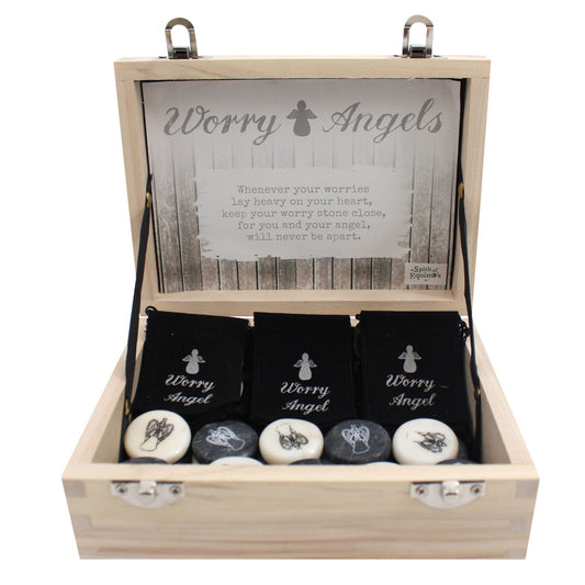 Set of 24 Angel Stones in Box Wonkey Donkey Bazaar