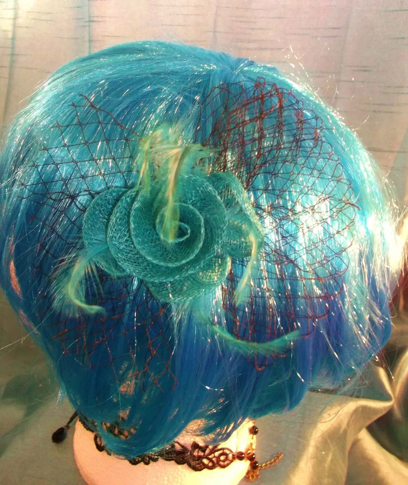 STEAMPUNK/BURLESQUE BLUE ROSE Fascinator-wedding/prom/halloween/party-HAND-MADE Unbranded