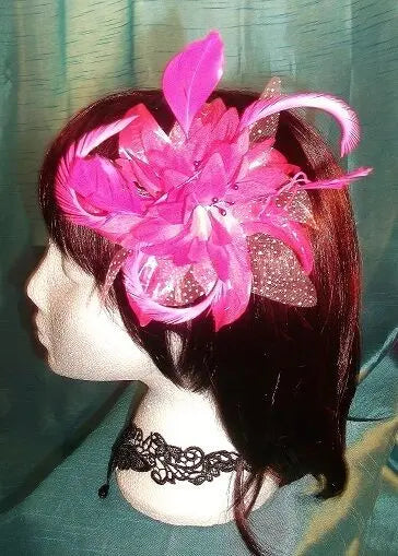 STEAMPUNK/BURLESQUE LILAC FEATHER Fascinator-wedding/prom/halloween/party Unbranded