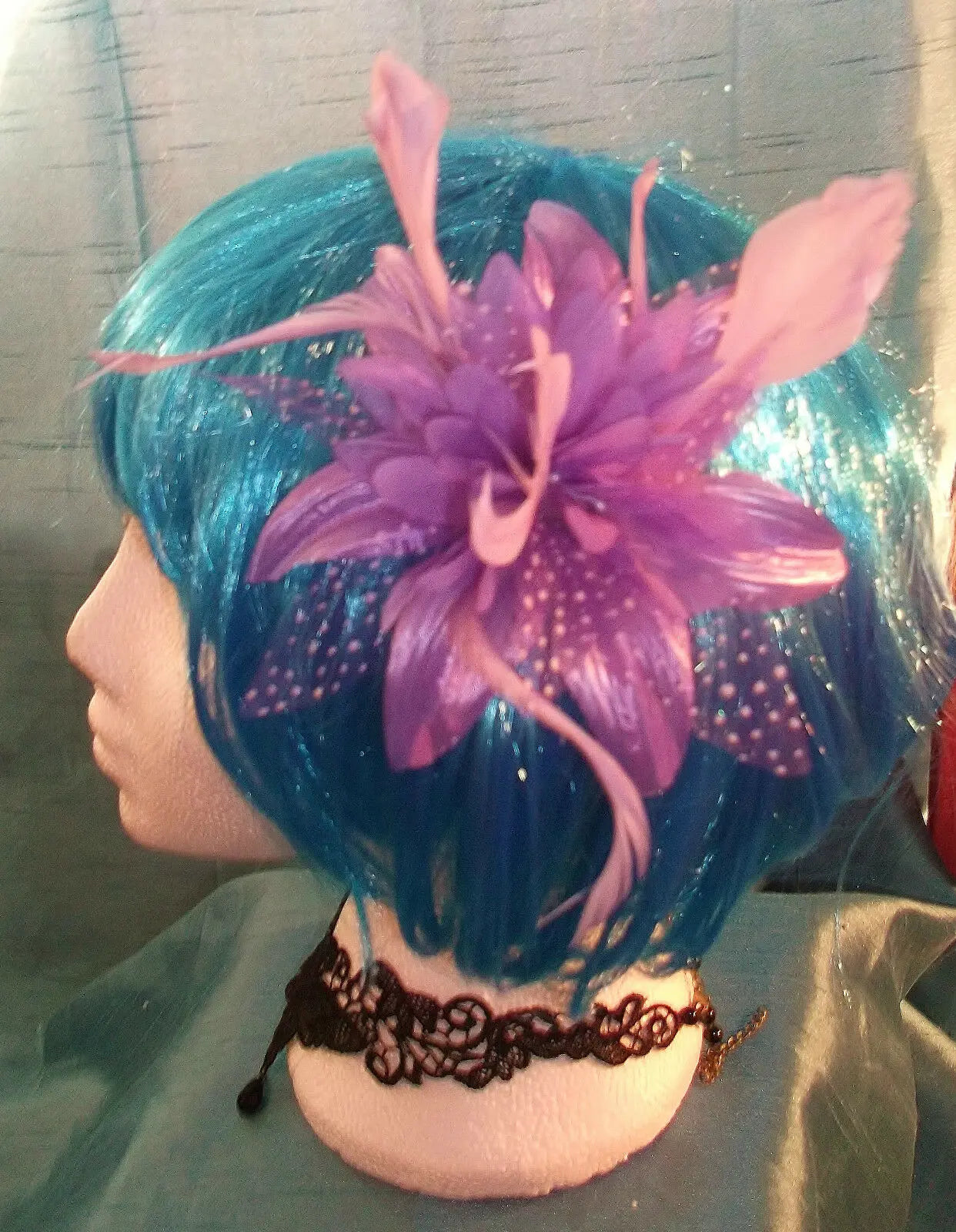 STEAMPUNK/BURLESQUE PURPLE FEATHER Fascinator-wedding/prom/halloween/party Unbranded