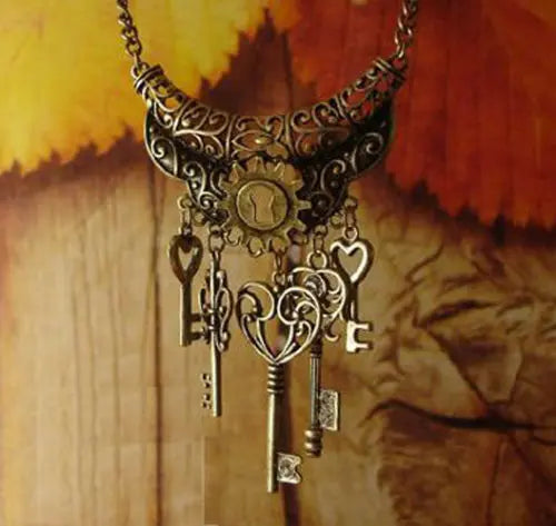STEAMPUNK Vintage/Retro/ Boho Style "Key Pendant" Long  Chain Jewellery Gift Unbranded/Generic
