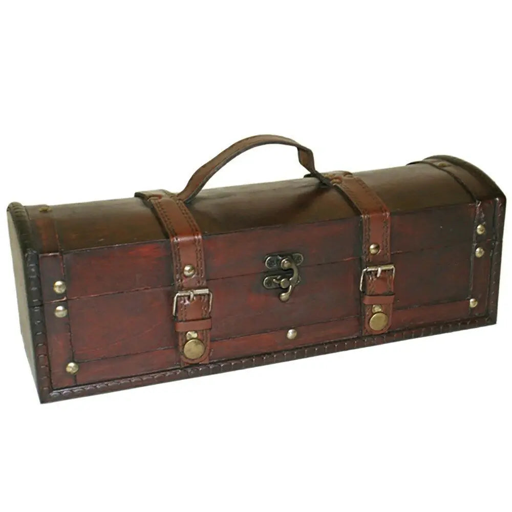 STEaMPUNK A long treasure chest style trinket box.WOOD&METAL H12cmXW35cm XD12cm Wonkey Donkey Bazaar