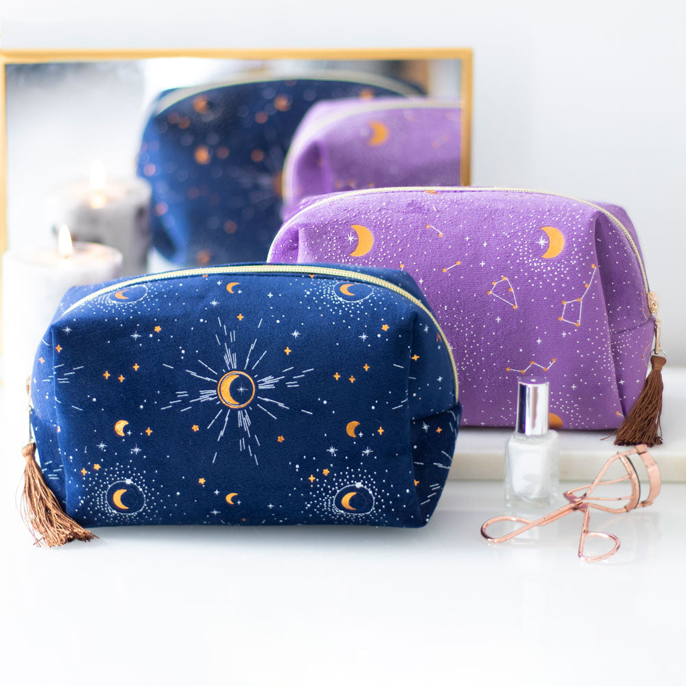 Purple Star Sign Constellation Tasseled Makeup Bag Wonkey Donkey Bazaar