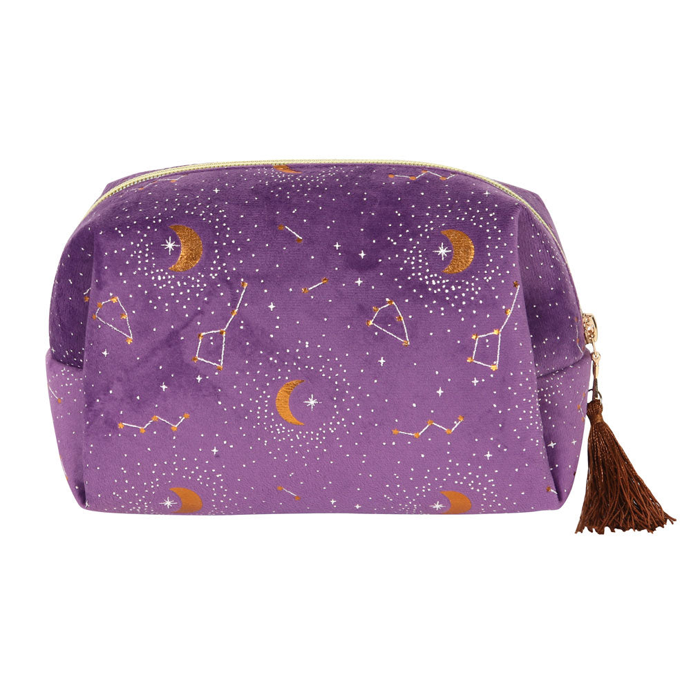 Purple Star Sign Constellation Tasseled Makeup Bag Wonkey Donkey Bazaar