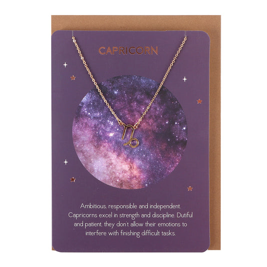 Capricorn Zodiac Necklace Card Wonkey Donkey Bazaar
