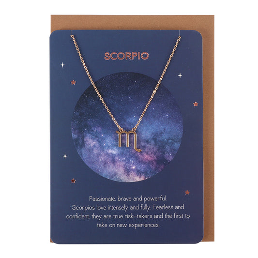 Scorpio Zodiac Necklace Card Wonkey Donkey Bazaar