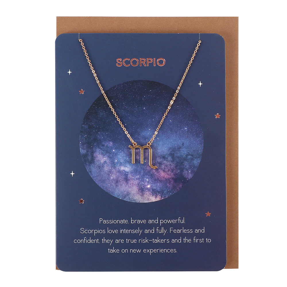 Scorpio Zodiac Necklace Card Wonkey Donkey Bazaar