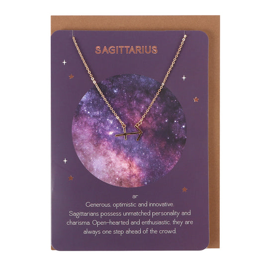 Sagittarius Zodiac Necklace Card Wonkey Donkey Bazaar