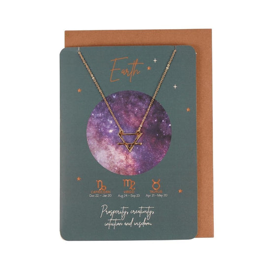 Earth Element Zodiac Necklace Card Wonkey Donkey Bazaar