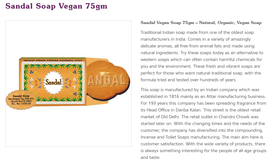 Vegan Soap 75gm – SANDAL Wonkey Donkey Bazaar