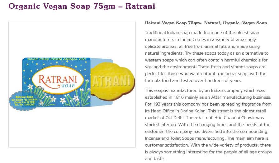 Vegan Soap 75gm – Organic Vegan Soap 75gm – Ratrani Wonkey Donkey Bazaar