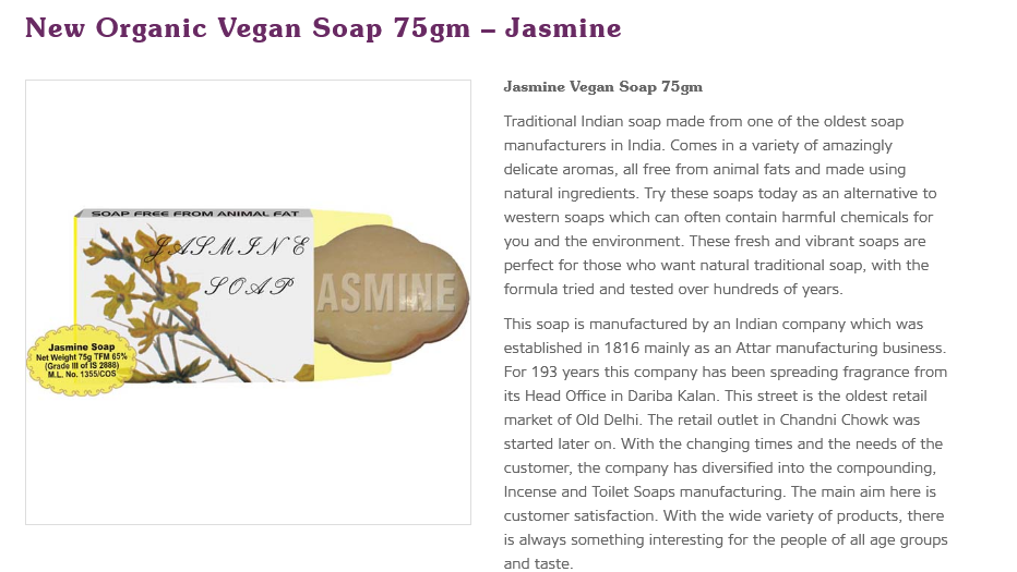 NEW ORGANIC JASMIN Vegan Soap 75g Wonkey Donkey Bazaar