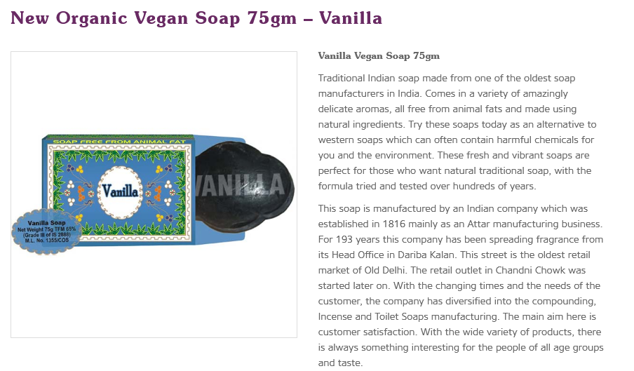 NEW ORGANIC VANILLA Vegan Soap 75g Wonkey Donkey Bazaar