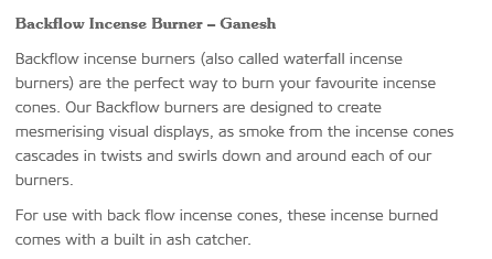 Backflow Incense Burner – Ganesh Wonkey Donkey Bazaar