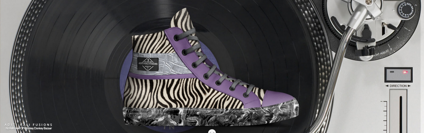 aditi-kali fusions Classic high top -purple zebra Wonkey Donkey Bazaar