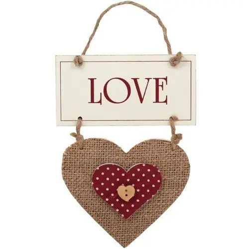 Shabby Chic-Love Button Plaque-Approx 22.5cm tall when hung SPIRIT EQUINOX