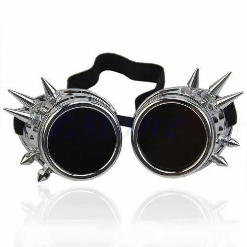 SteampunkWelding Cyber Round Goggles Goth Rivet  Cosplay Antique Victorian Spike Unbranded