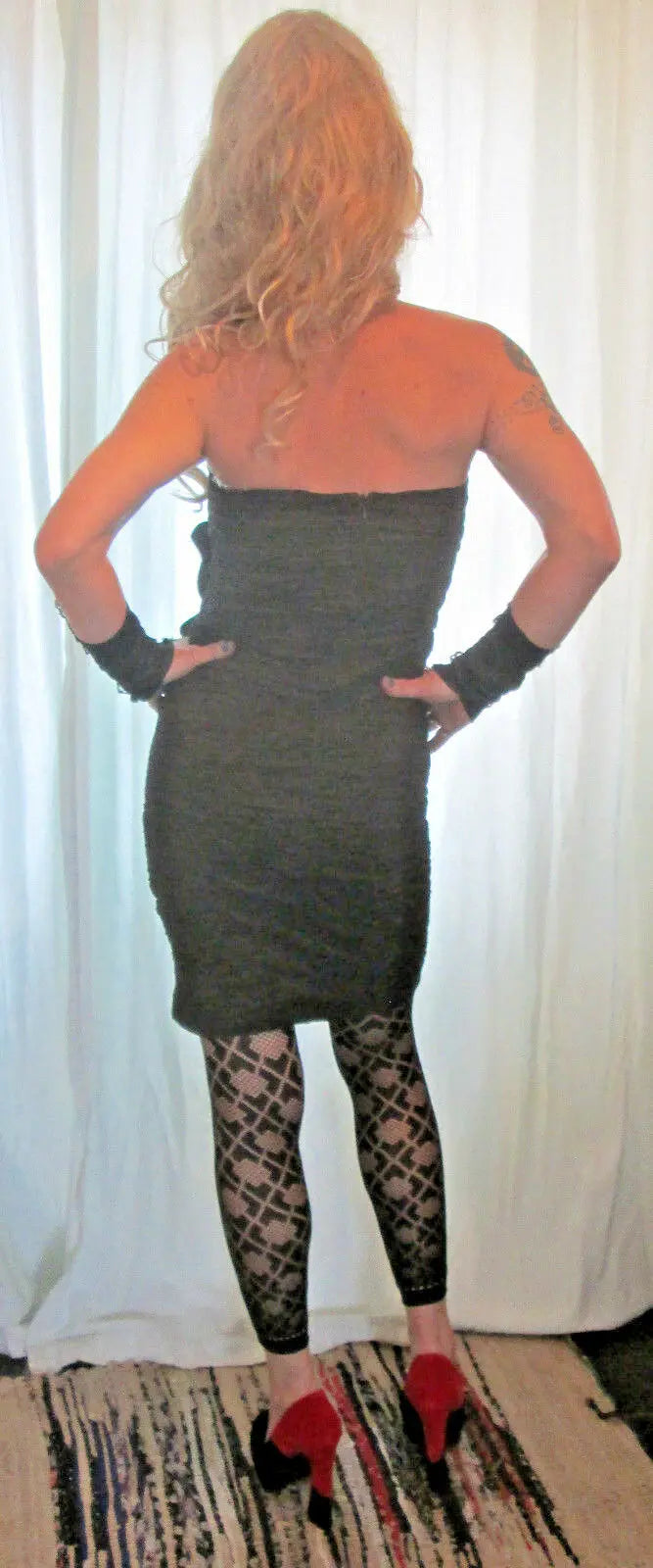 Stunning Little Black Dress-One Shoulder Ruffled Bodycon Dress-Eve/Party/ Unbranded