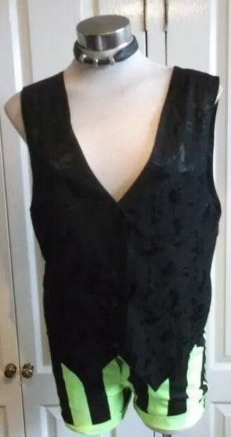 Stunning SteamPunk Waistcoat-BLACK SHINY WITCH DE.size38" 12/14 Stagewear//festi Unbranded