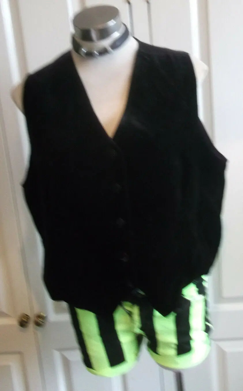 Stunning,unus SteamPunk Waistcoat-black velvet.size 18/44" bust Stagewear//festi Lady H
