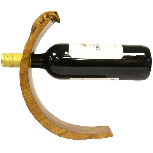 Suar Wood Balance hand-made Wine Holders-GECKO-PERFECT GIFT Unbranded