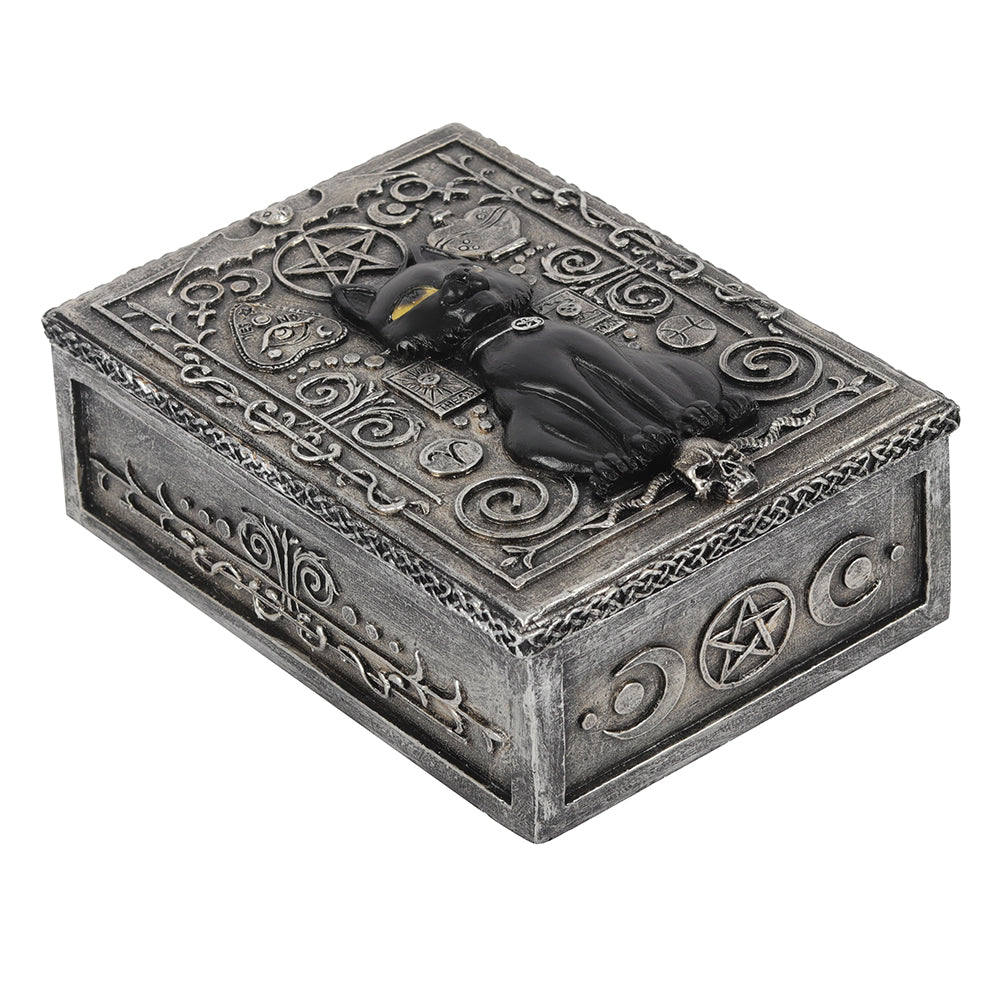Gothic Black Cat Resin Storage Box Wonkey Donkey Bazaar