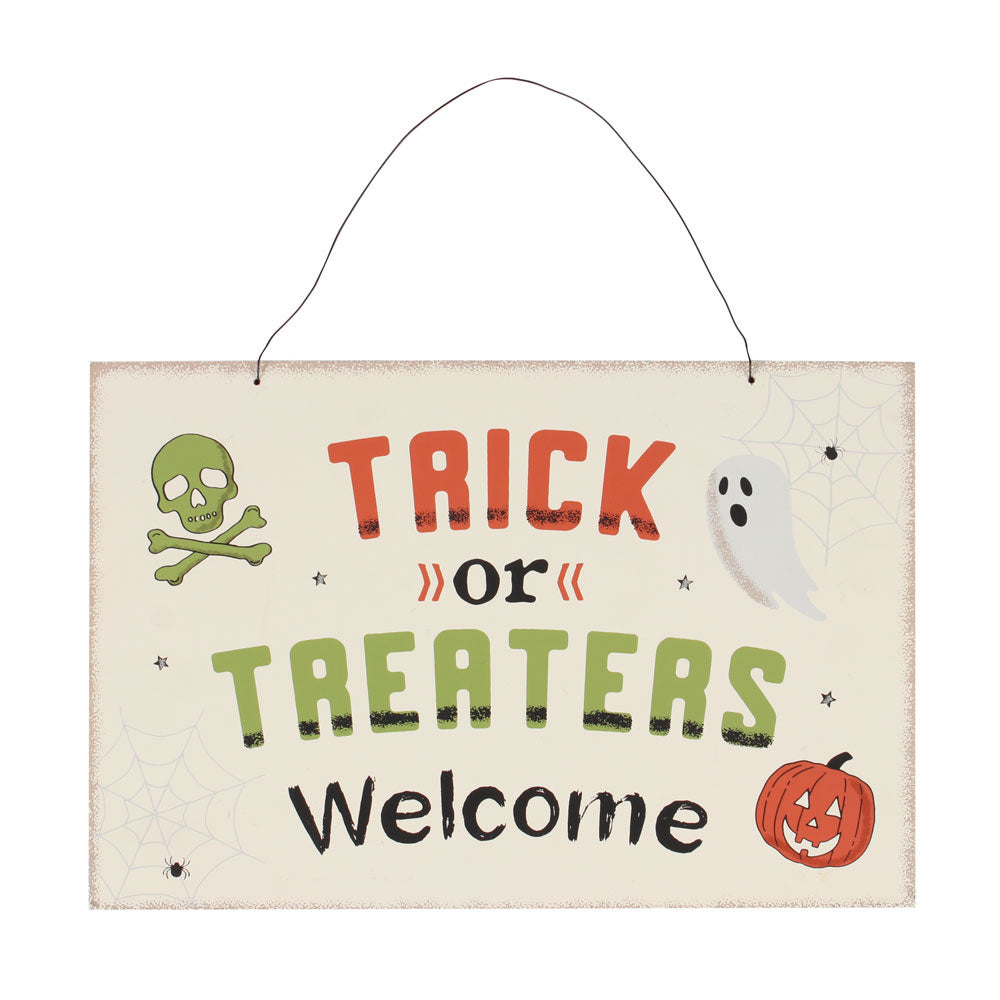 Trick or Treaters Welcome Hanging Sign Wonkey Donkey Bazaar