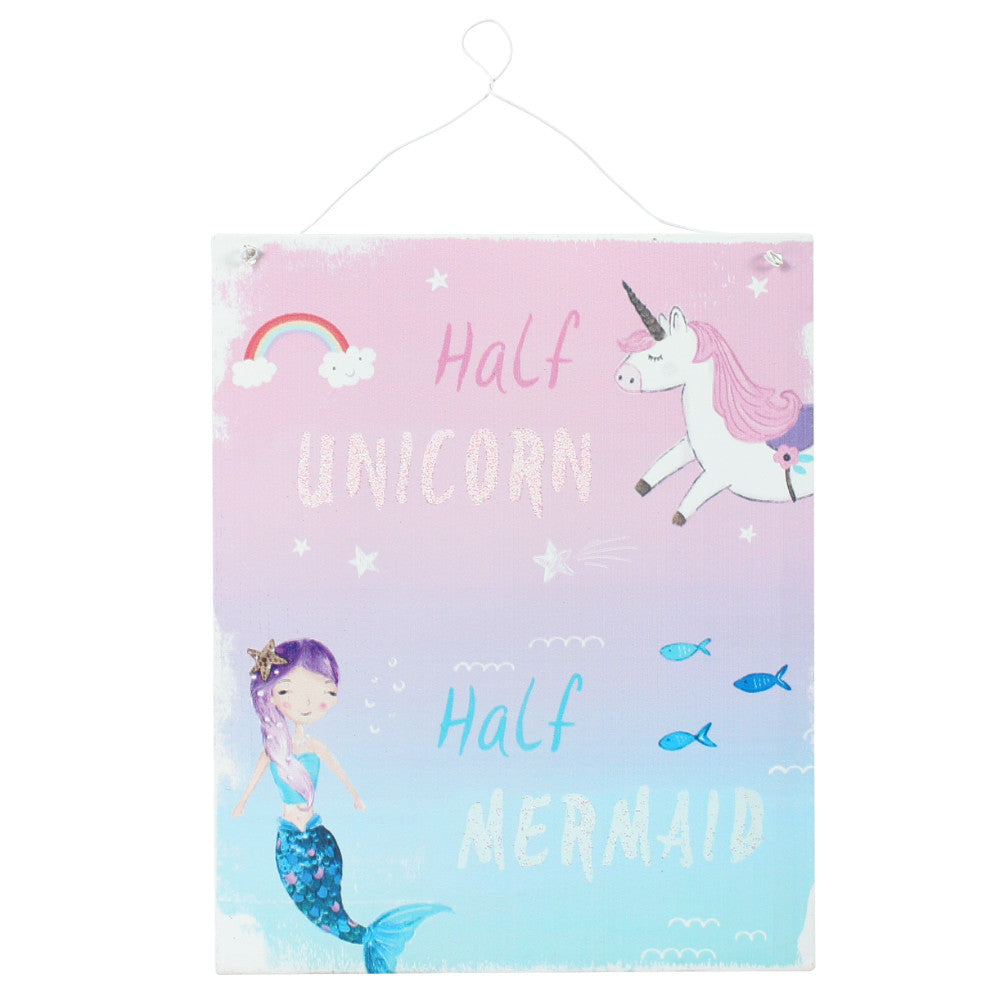 Half Unicorn Half Mermaid Metal Sign Wonkey Donkey Bazaar