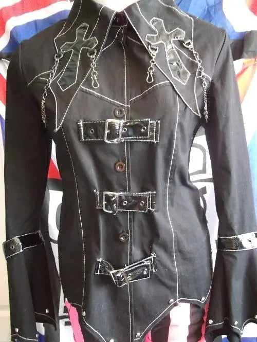 Visual kei Black jacket Punk Rock  Goth Cross Angel Secret size Med 36" chest Angel secret