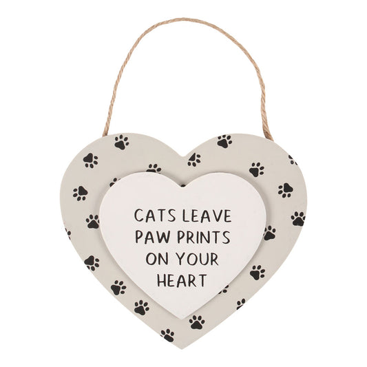 Cats Leave Paw Prints Hanging Heart Sign Wonkey Donkey Bazaar