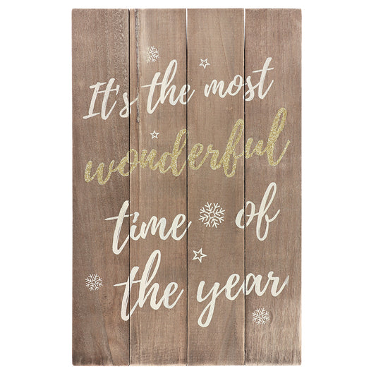 It's the Most Wonderful Time of the Year Wooden Plaque Wonkey Donkey Bazaar