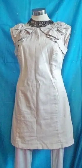 Warehouse,cream cocktail dress,size12uk,2bows shoulder detail,hidden backzip Warehouse