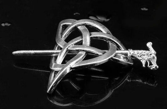 Women Hairpin Celtic-Knot Metal Stick Slide Hair Clip Retro Hair Jewellery Gift Unbranded