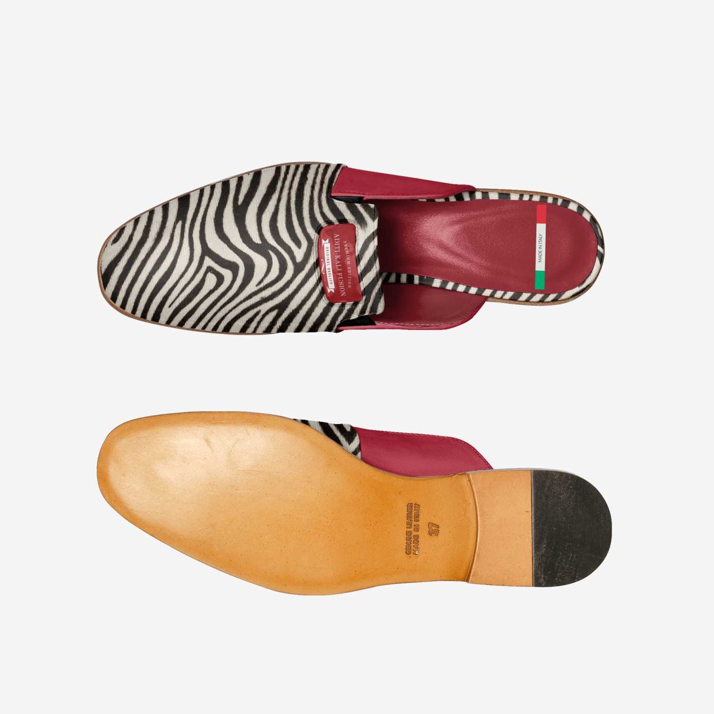 aditi-kali fusions- elegant slipper design-red,black, zebra stripe Wonkey Donkey Bazaar