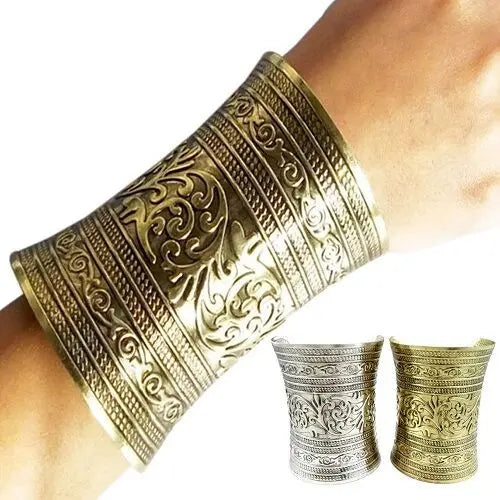 boho/ Metal Punk Cuff Bangle Wide Flower Pattern Sunflower Bracelets Jewellery Unbranded