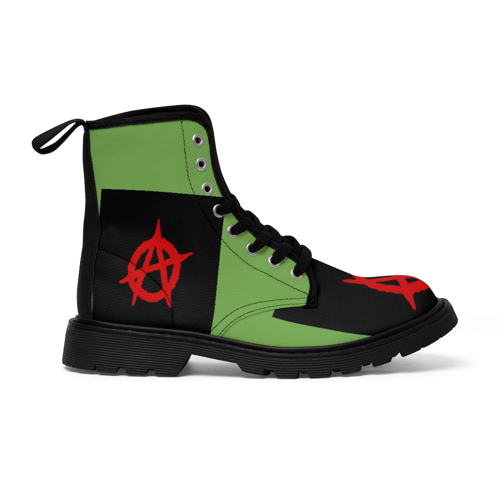 Women's Canvas Boots-ANARCHY-green Printify