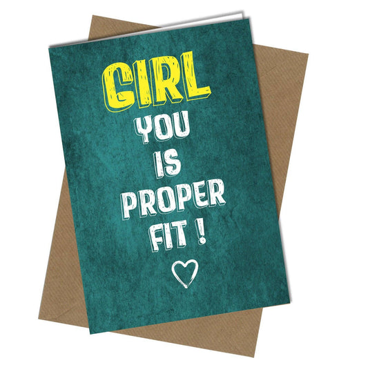 #857 Proper Fit Girl Close to the Bone Greeting Cards and Gifts