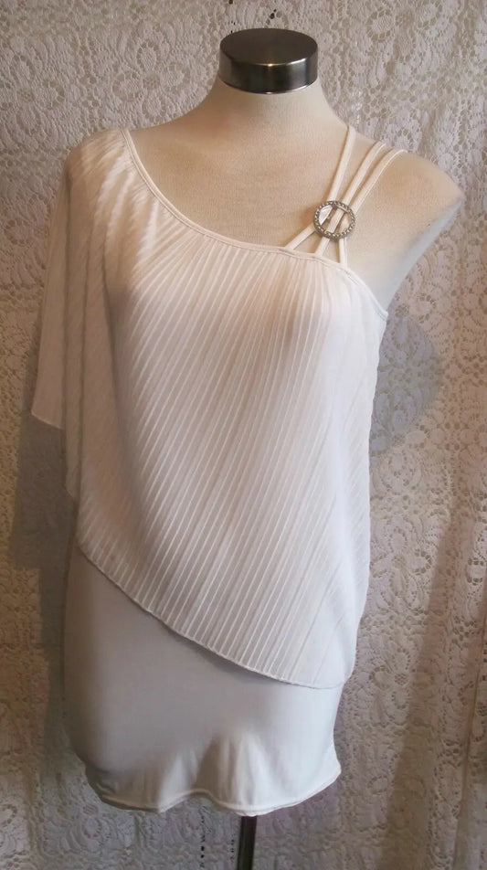 fab size12+ WHITE,off-shoulder/strappy party/summer dress&diamante fastening Catch Mee label
