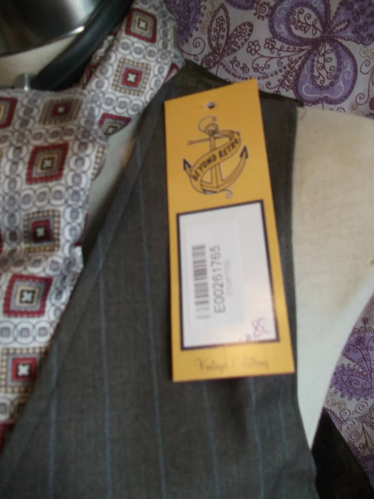 funky Steampunk/TrueVintage mens/unisex grey pinstripe Waistcoat-Size 38"LINED. Unbranded