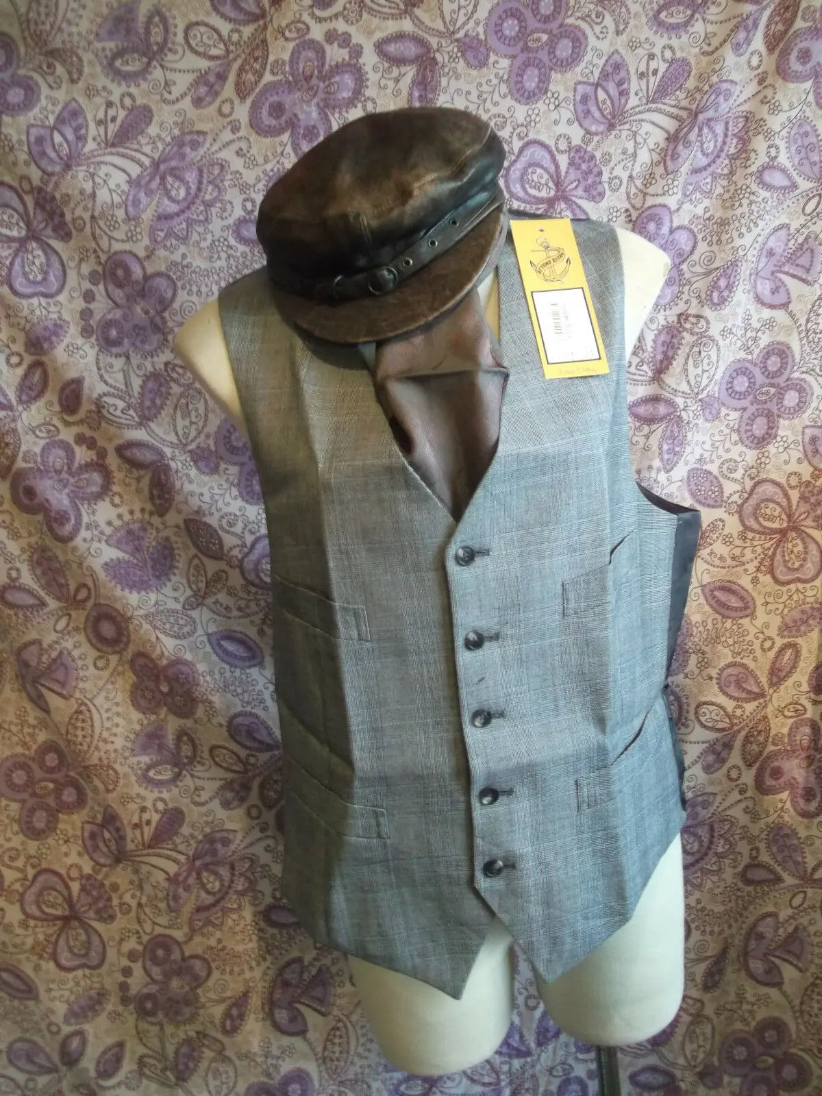 funky Steampunk/TrueVintage mens/unisex grey pinstripe Waistcoat-Size44" Unbranded