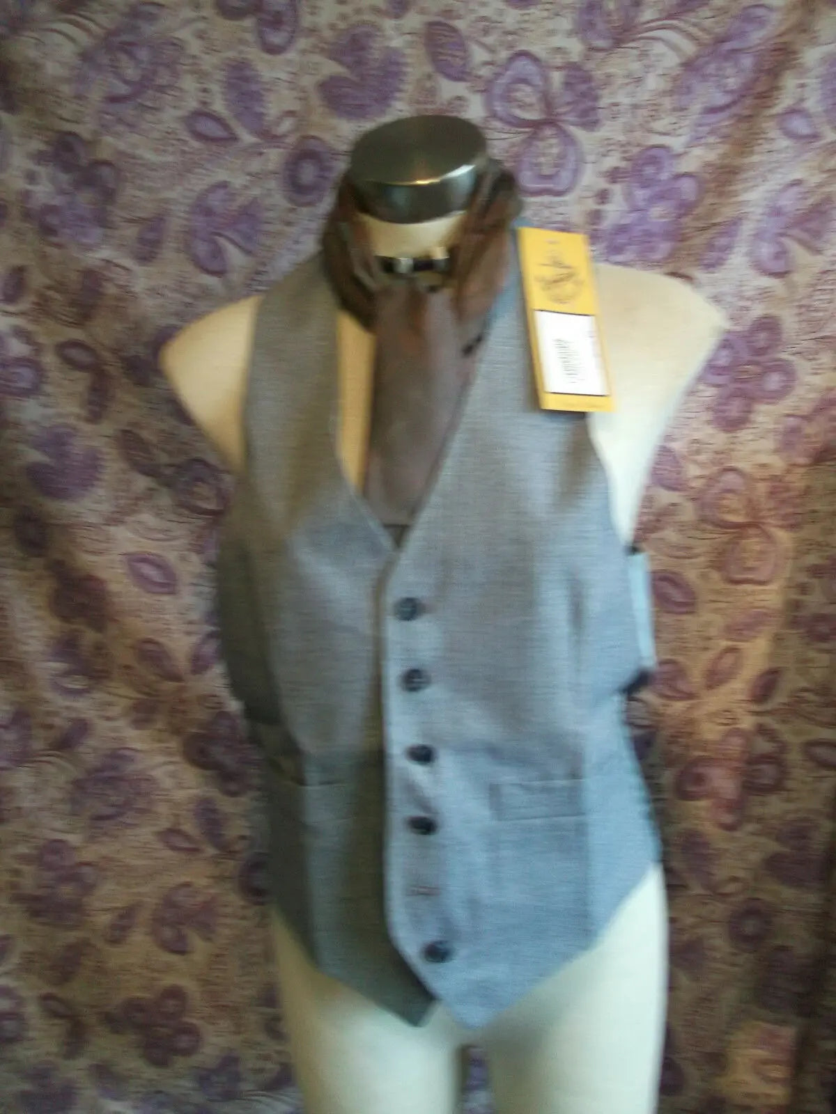 funky Steampunk/TrueVintage mens/unisex grey pinstripe2 Waistcoat Size 38" Unbranded