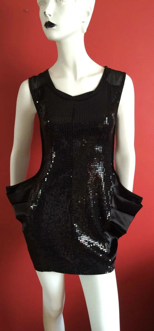 funky punky Heaven Black Sequined Dress Size S/M (Unusual/Quirky) Heaven