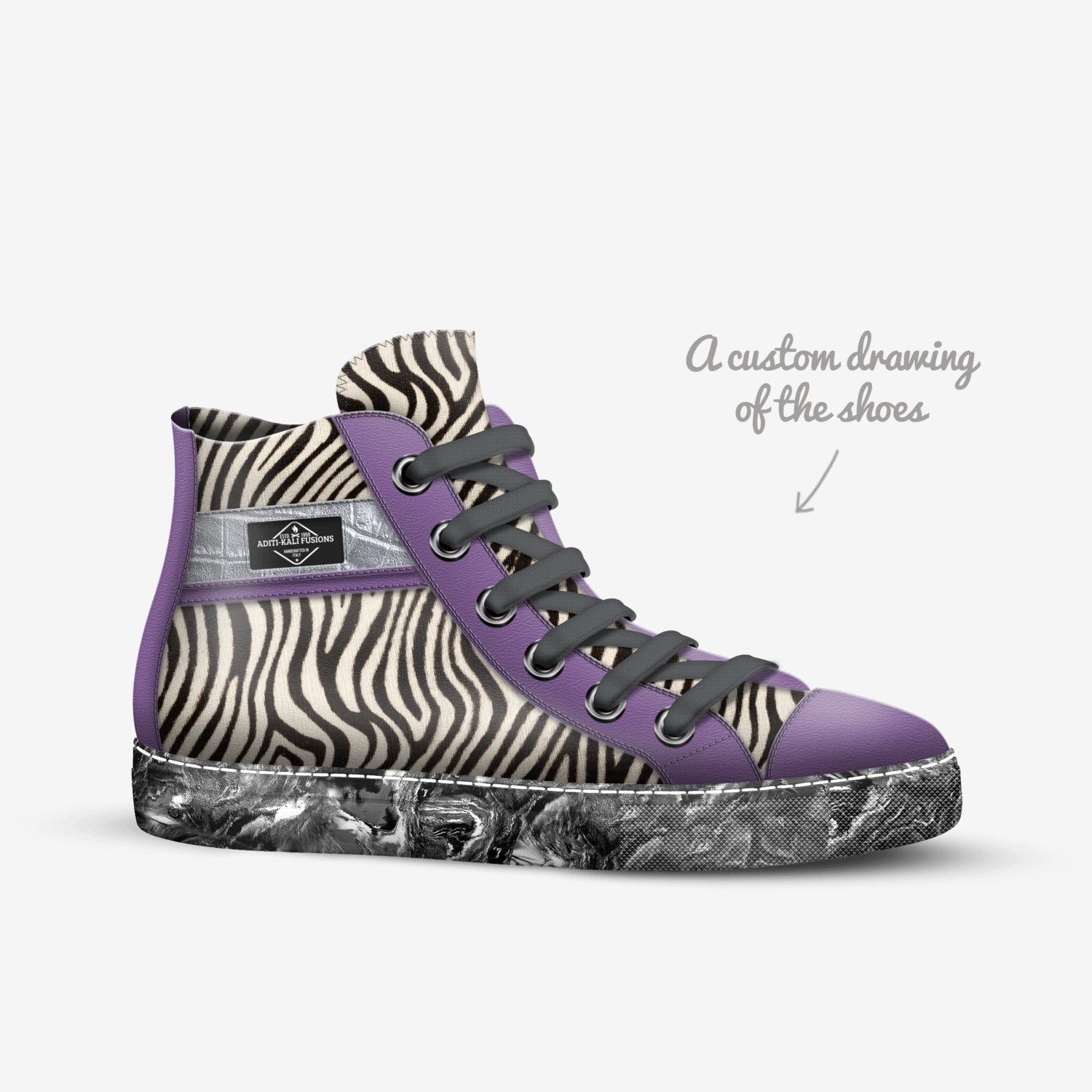 aditi-kali fusions Classic high top -purple zebra Wonkey Donkey Bazaar