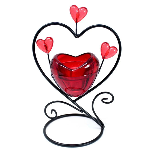 glass Romantic /tealight/Candleholder/ - Single.Heart in heart perfect gift item Unbranded