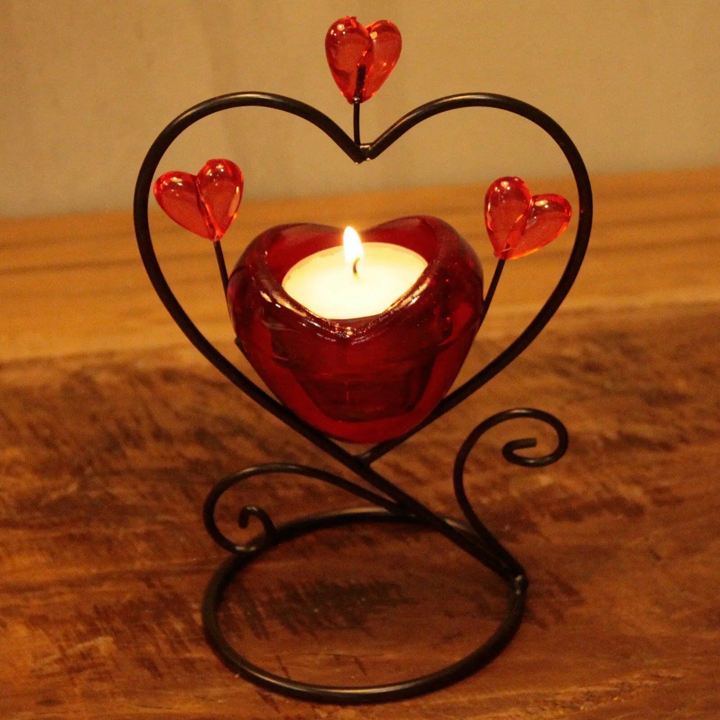 glass Romantic /tealight/Candleholder/ - Single.Heart in heart perfect gift item Unbranded