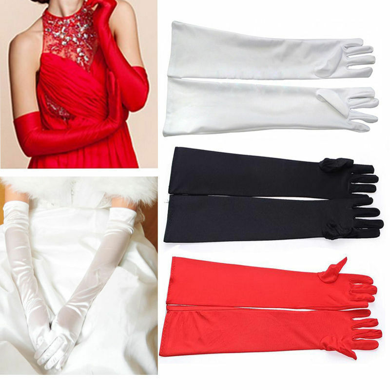 Women Long Gloves Satin Opera /Wedding Bridal/Evening/Party/Prom/Costume. Wonkey Donkey Bazaar