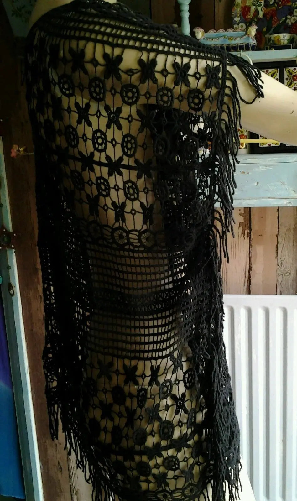 gorgeous Steampunk goth hippy COTTON MIX CROCHET  DRESS-freesize Unbranded