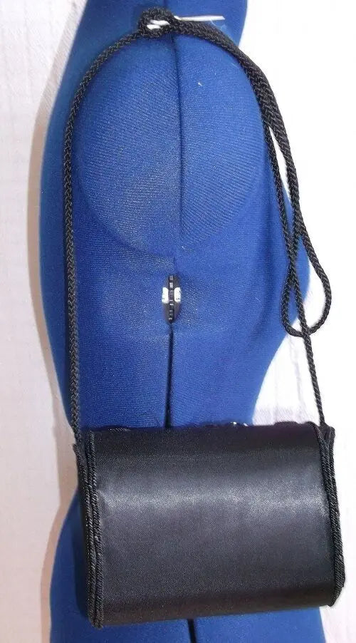 gorgeous VIntage Glam black satin shoulder/clutch bag-beadwork.fab gift item Unbranded