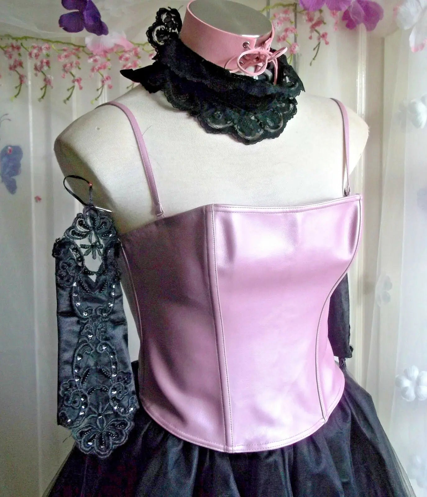 gorgeous ann summers pink strappy/shiny corset size 10-12 Ann Summers